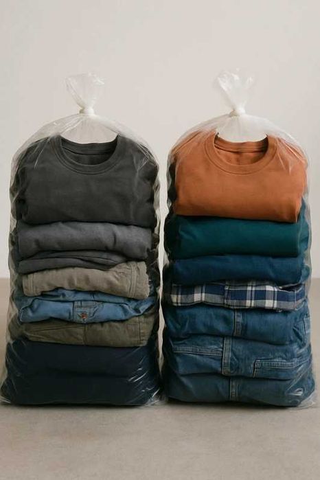 Dwa worki ubrań męskich