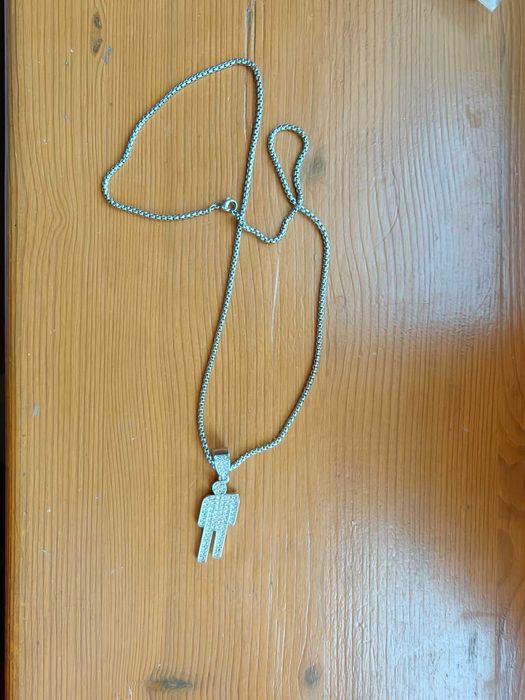 Blohsh Billie Eilish łańcuszek chain nowy srebrny metalowy diamenciki merch