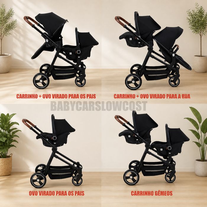 ** Carrinho Bebé Gémeos * NOVOS * Trio 3 em 1  * VISITE-NOS ***