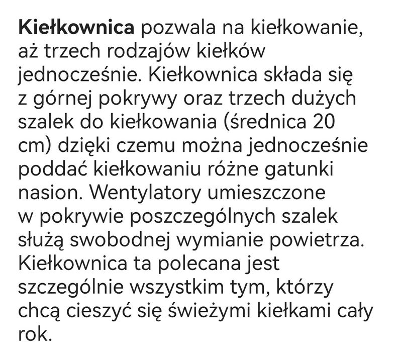 Kiełkownica 3 poziomy, plus kiełki