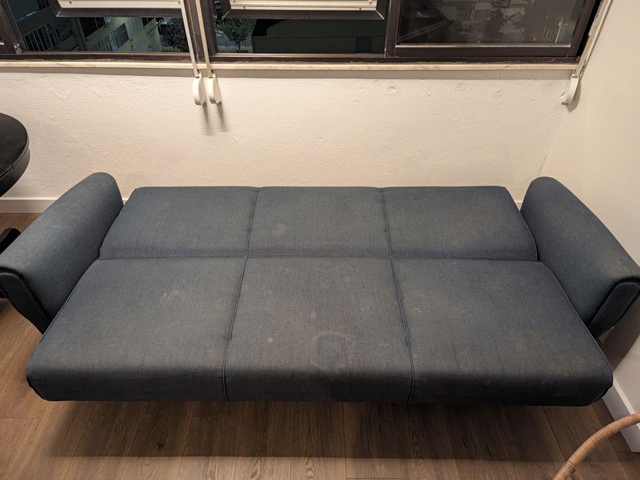 Sofá cama azul 215cm