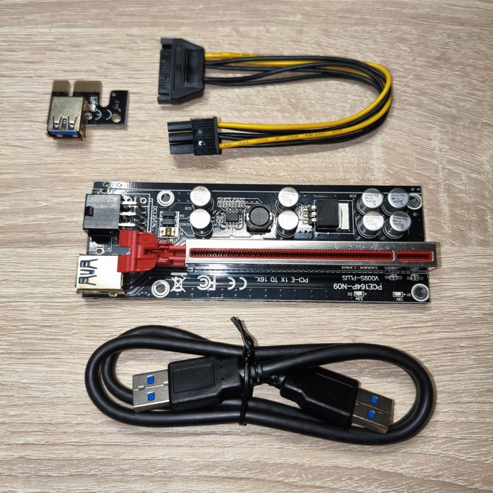 PCI-E Riser VER009S Plus 1X to 16X для підключення відеокарти