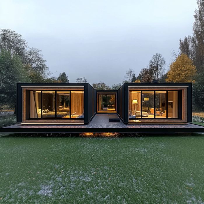 DOM modulowy do 70m2 z łącznikiem BEZ pozwolenia 2 moduły