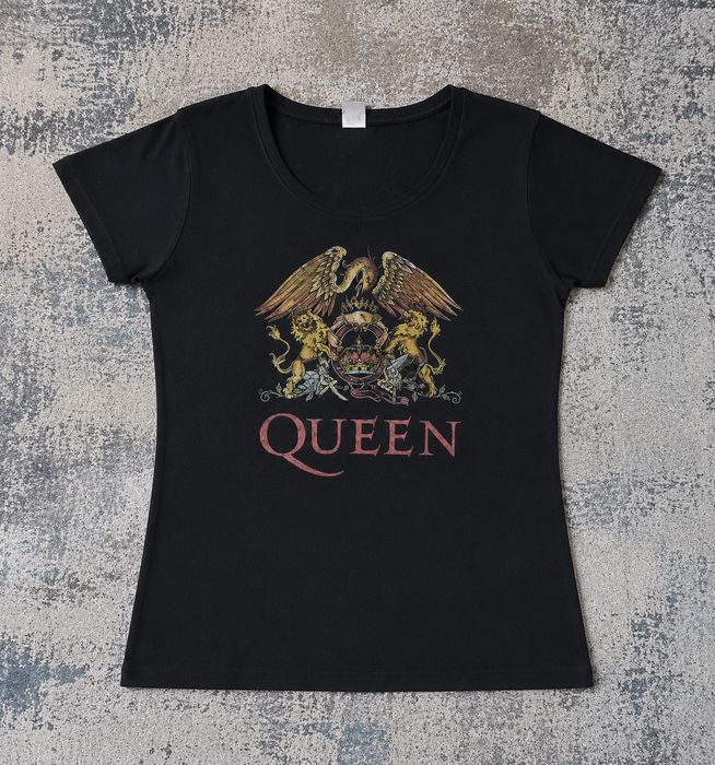 Czarny T-shirt Queen rozmiar M