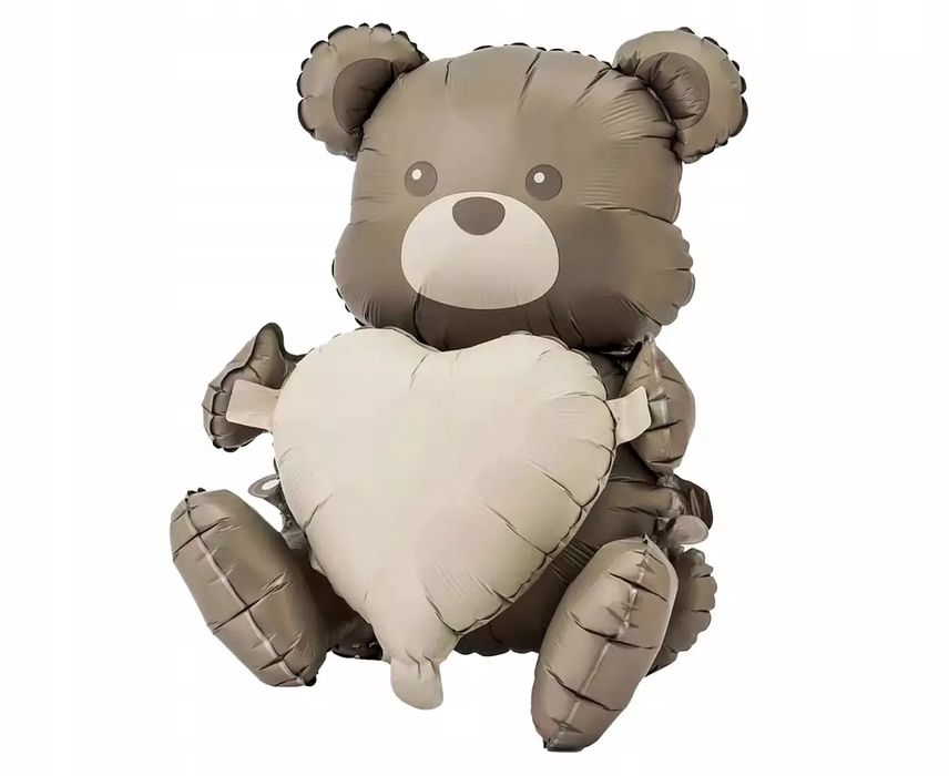 Uroczy Balon Foliowy Miś Matuś 3D Siedzący Ozdoba Urodziny 55 x 41x 33 cm. Nowy Produkt