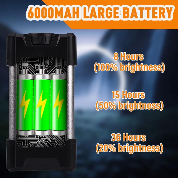 Powerbank 6000 mAh lanterna campismo LED 800lm