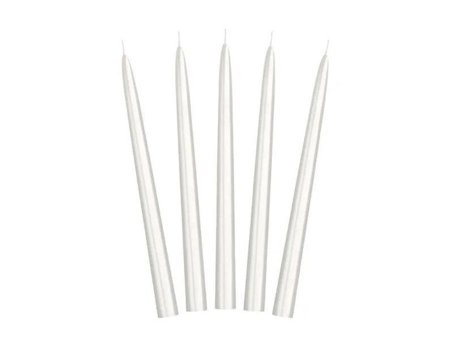 Świeca stożkowa perłowa 24cm 10szt PartyDeco