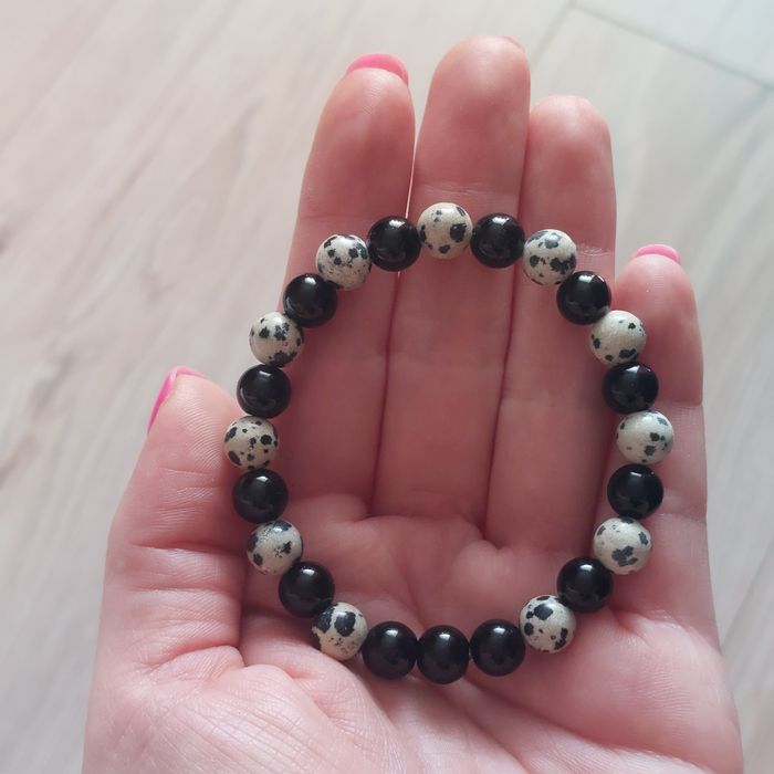 Bransoletka z jaspisu i onyksu