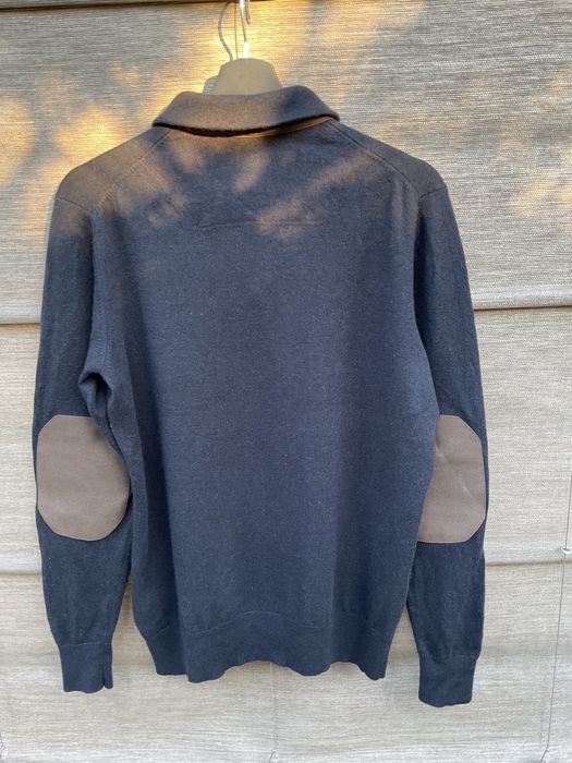Sweter męski granatowy z kaszmirem