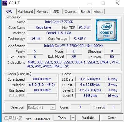 Procesor Intel Core i7-7700K 4 x 4,2 GHz gen. 7 LGA 1151