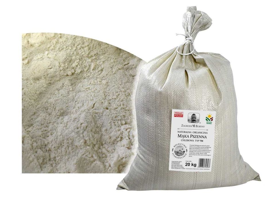 Świeża MĄKA Pszenna Chlebowa 750 Ekologiczna 20 KG