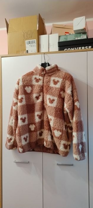 Ciepły polar bluza polarowa z golfemw kolorze brudno Disney mickey róż