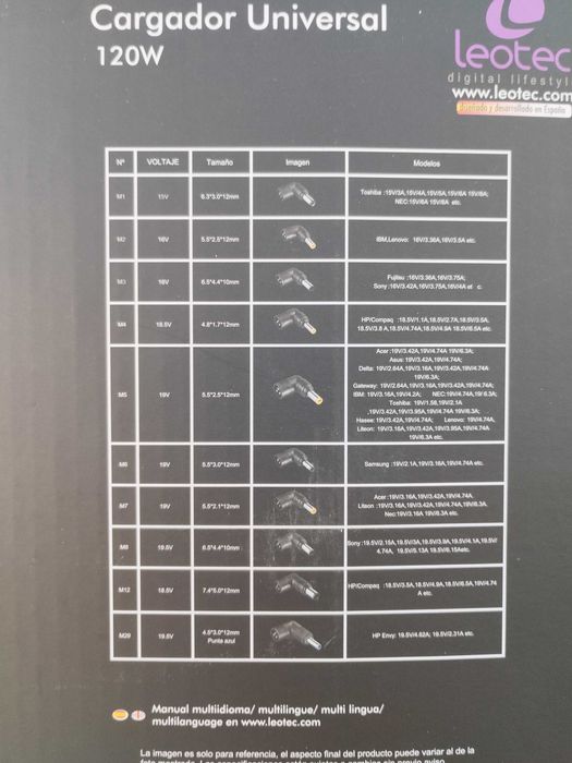 Carregador Portátil Asus/outros Universal 120 W