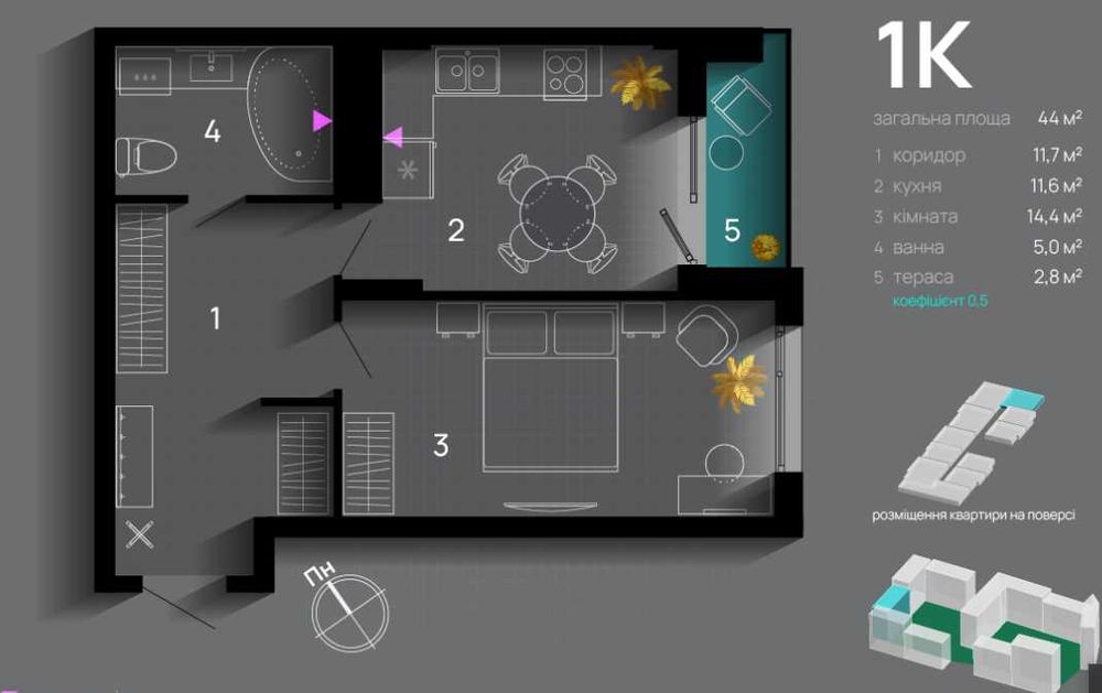 Продаю однокімнатну квартиру