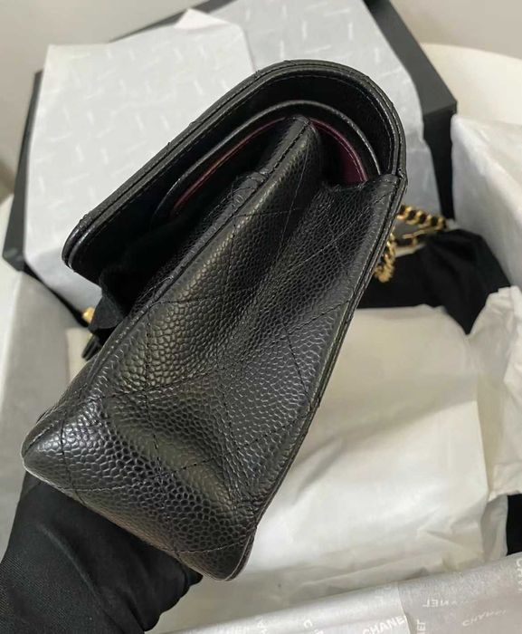 CHANEL CF black leather crossbody bag