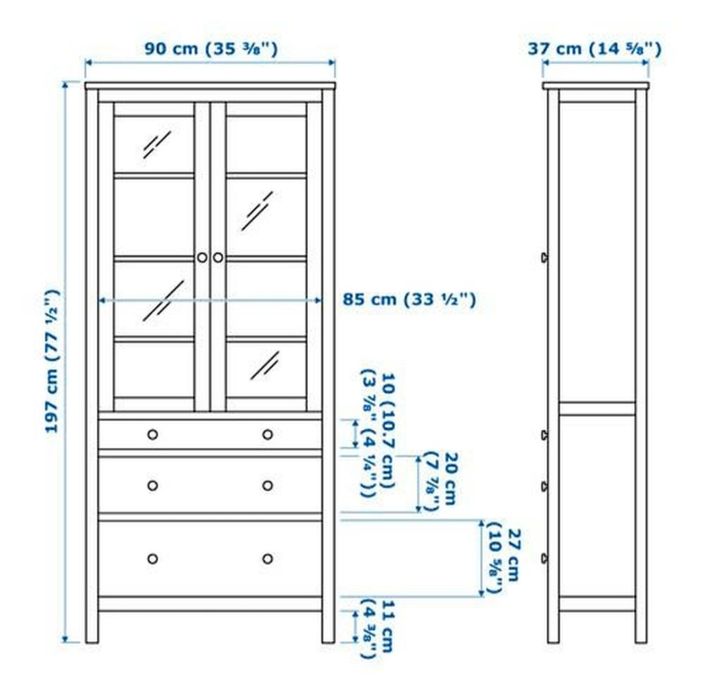 Witryna ikea hemnes  3 szuflady