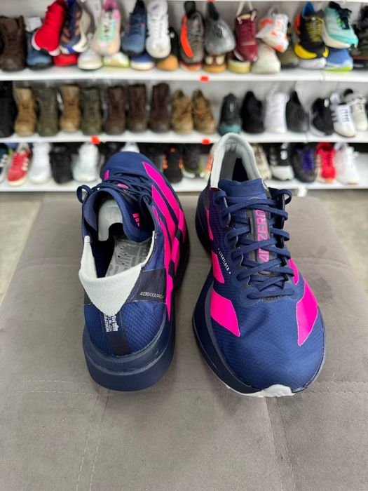 ОРИГІНАЛ 100% Кросівки Adidas Adizero Adios Pro 4 Dark Blue Shock Pink Men's 42 2/3