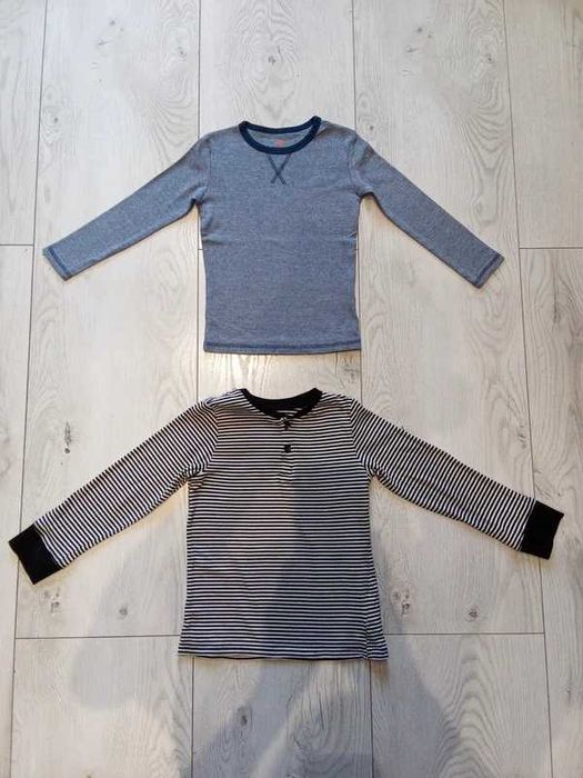 zestaw bawełnianych koszulek z długim rękawem marki H&M roz. 110/116 paski