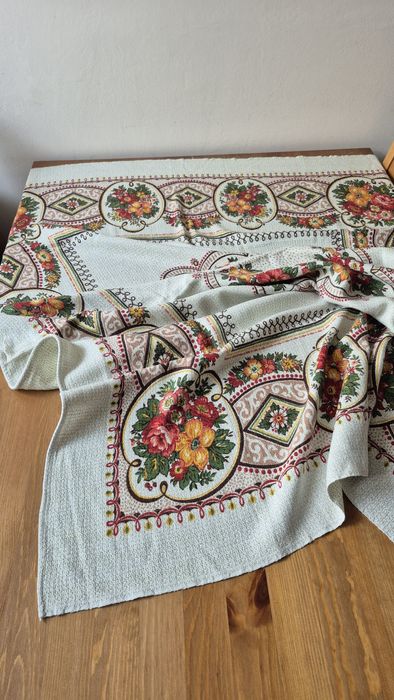 Piękny obrus PRL