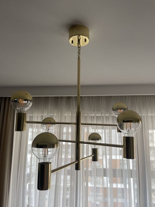 Lampa wisząca zlota komplet z zarówkami