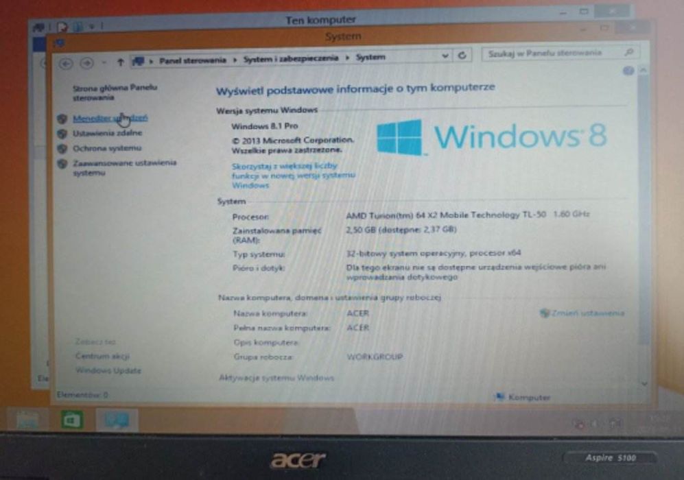 Laptop Acer Aspire 5100 + zasilacz