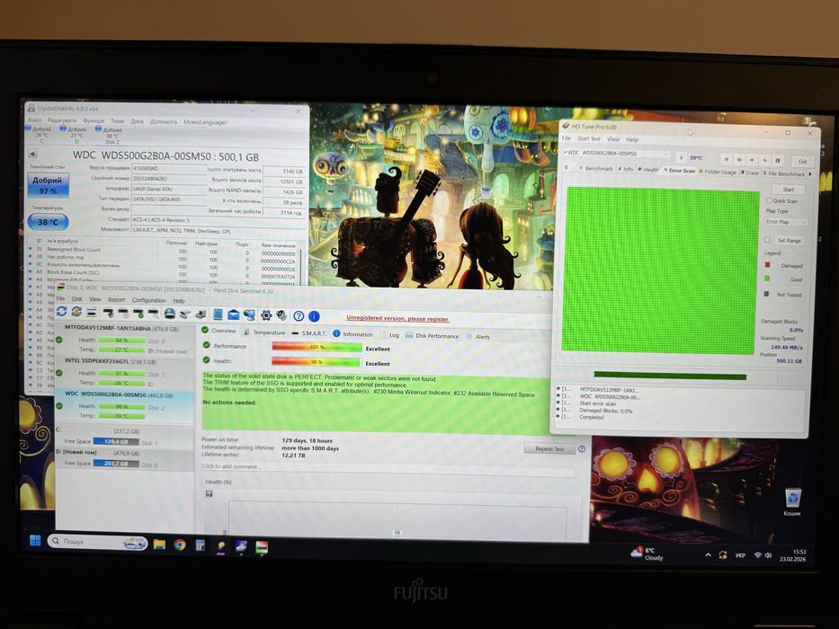 SSD SATA 2.5" 480Gb / 500Gb Samsung, WD, SanDisk