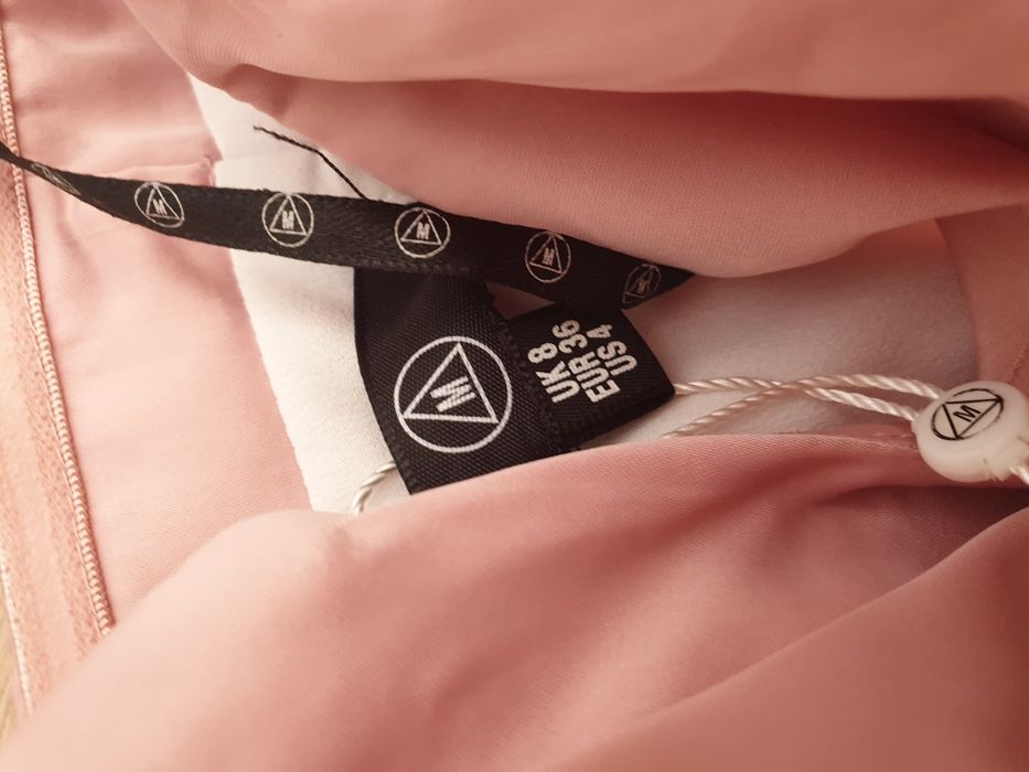 Missguided różowa długa sukienka, S, asymetryczna