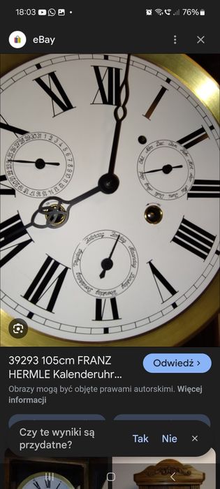 Zegar z kalendarzem  hermle multi dial  Wall