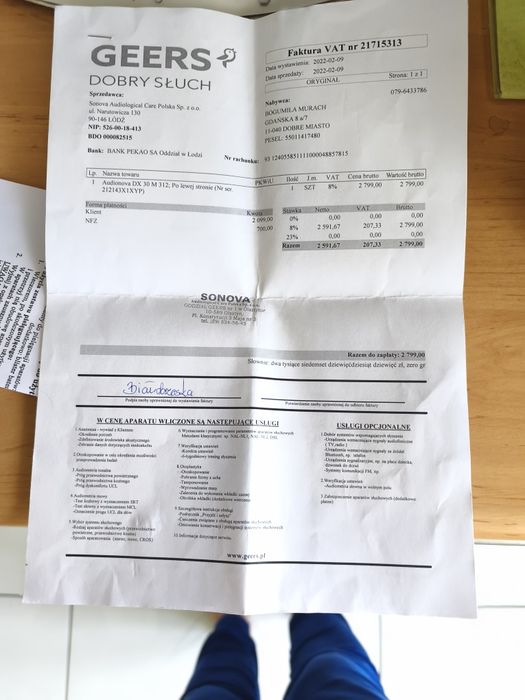 Aparat słuchowy na lewe ucho