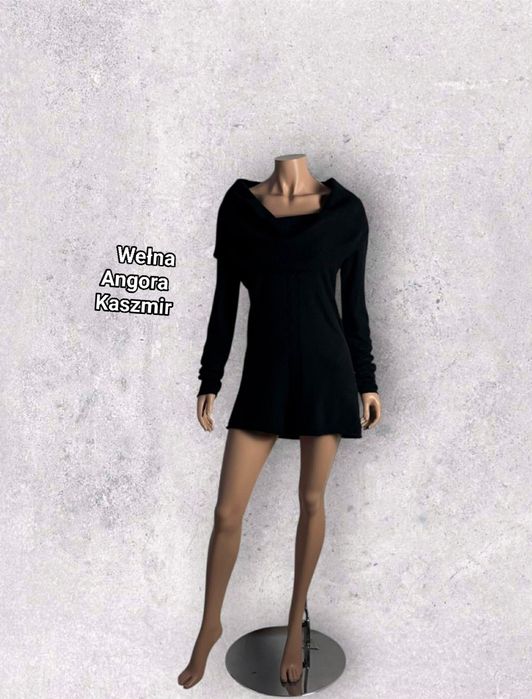 Tara tunika sweter z golfem damski M wełna 
50%wełna 
15%angora 
5%kas