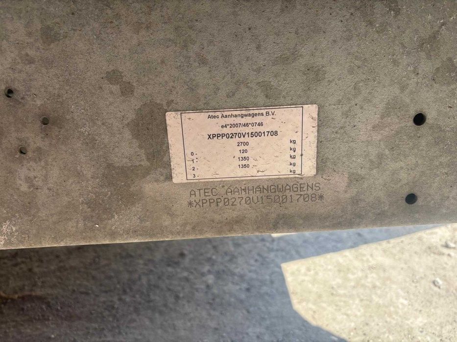 Przyczepa Atec 02-2 na  3500 kg DCM - 2015 r