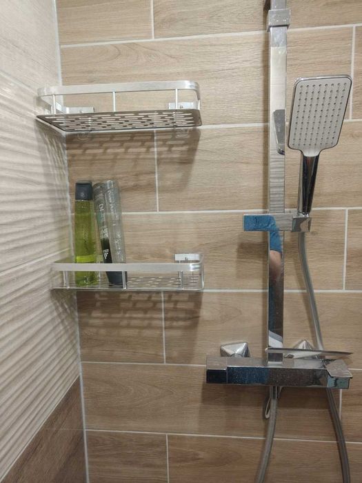 2 szt półka pod prysznic srebrna stalowa samoprzylepna ścienna