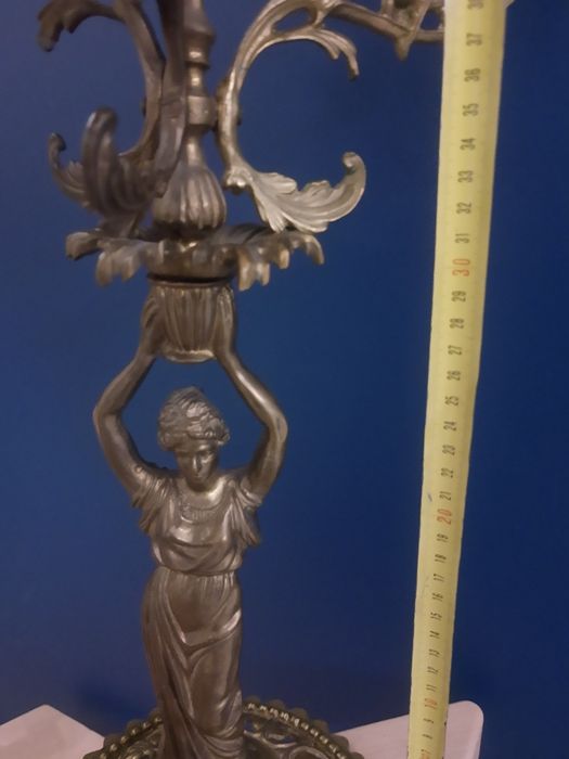 Świecznik mosiężny kandelabr mosiądz brąz ok. 60cm