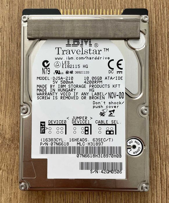 Dysk IBM Trevelstar DJSA-210 10,06 GB IDE/ATA 2,5”