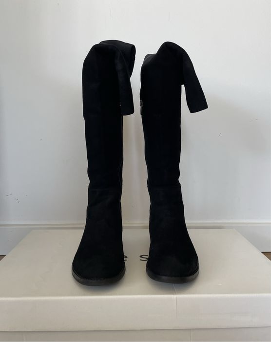 Muszkieterki Nessi, skórzane w kolorze czarnym