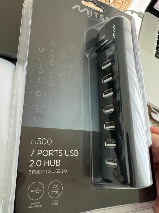 7 Portas de USB de Alta Velocidade Novo Selado