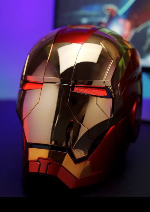 Máscara Iron Man Automática Premium Tamanho Real Dourada