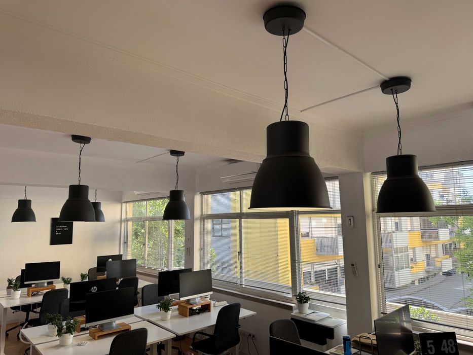 Candeeiro Suspenso IKEA HEKTAR 38cm–Cinzento Escuro–Excelente Estado