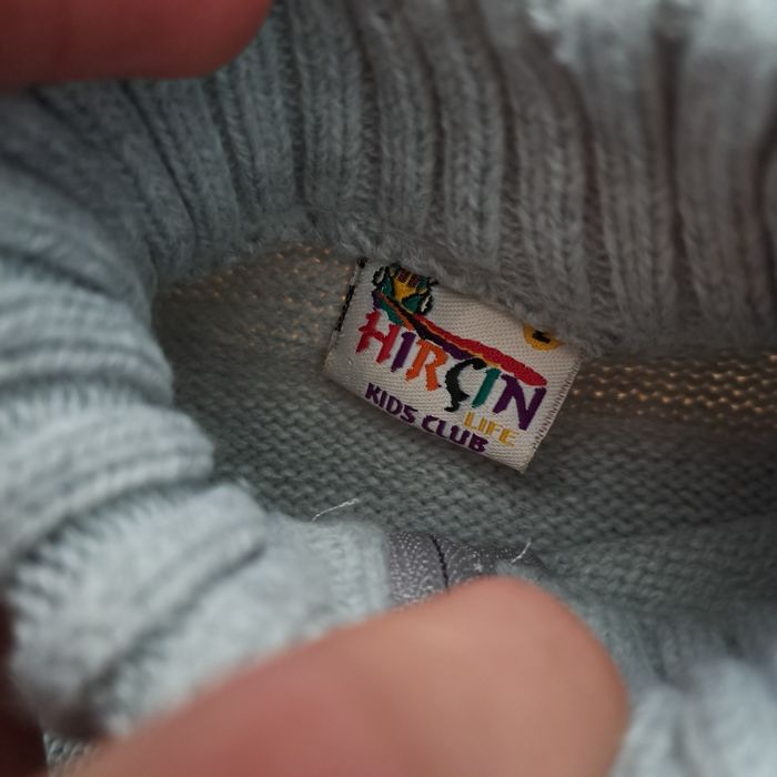 Sweter wełniany, szary, Hircin, 74-80