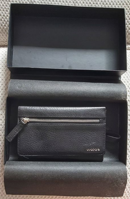 Portfel czarny skórzany, Wojas