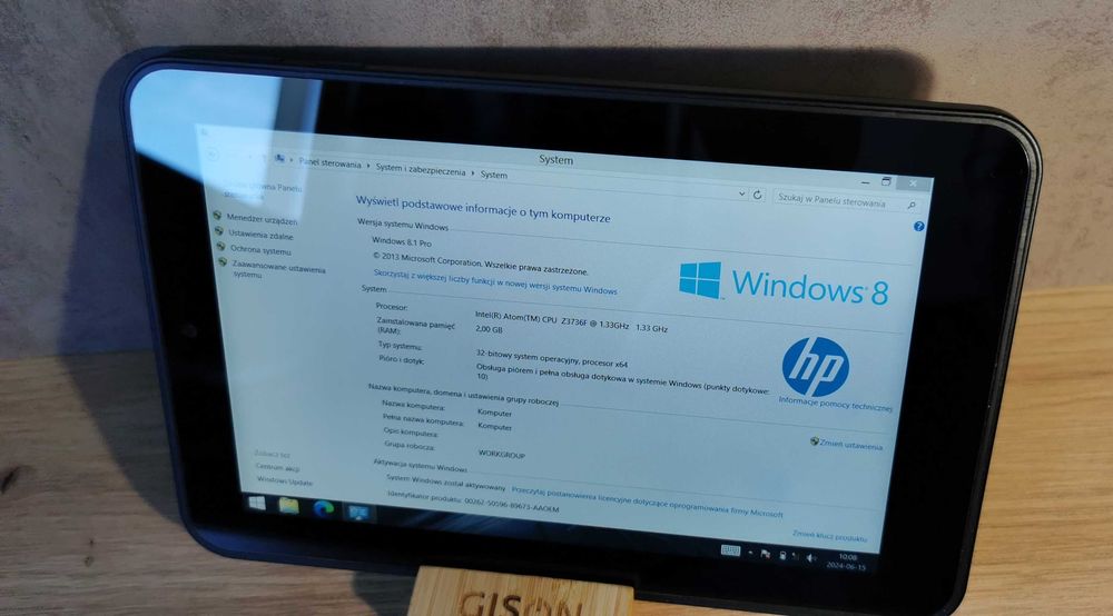 HP Tablet Pro 408 Intel Atom Z3736F/2GB Ram/32GB /Windows 8 #006