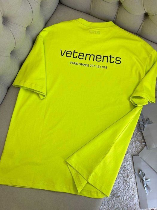 Белая футболка с принтом Vetements мужская футболка Ветмо коттон f727