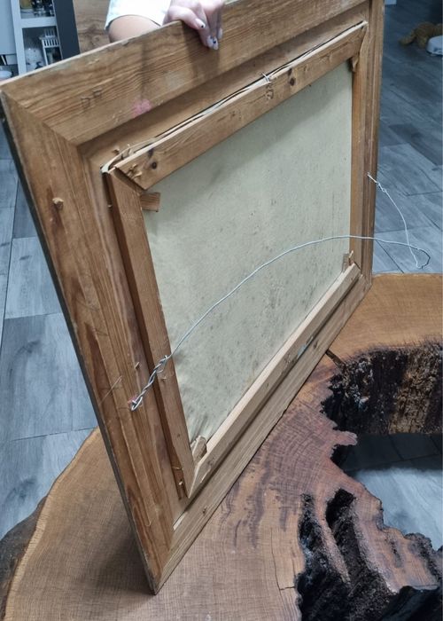 Piękny antyk duży stary obraz olejny pejzaż-okazja!