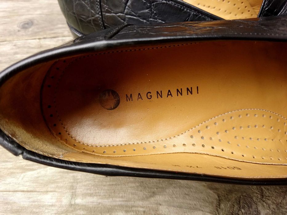 MAGNANNI р 40 Шкіра Крокодила Лофери Чорні Туфлі Чоловічі Мокасини
