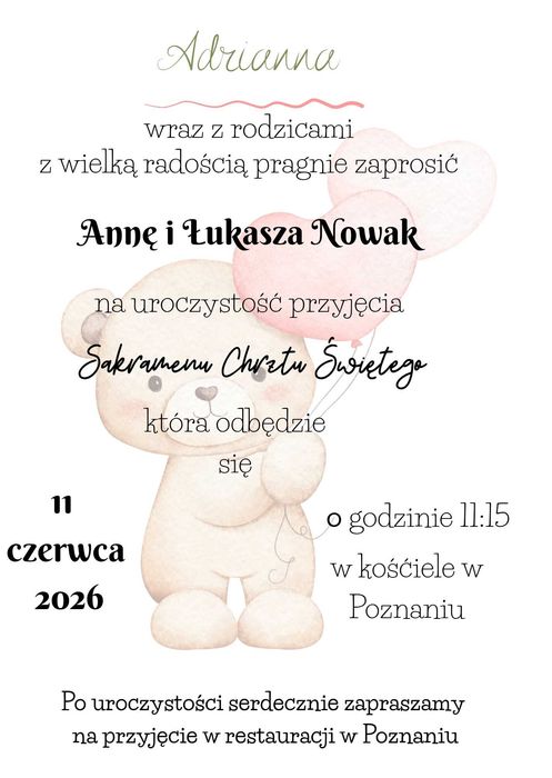Zaproszenia na różne okazje handmade 10 sztuk