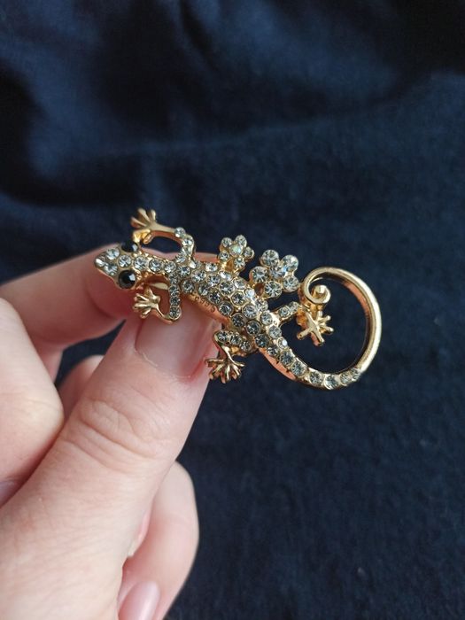 piękna broszka jaszczurka