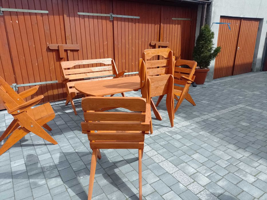 Komplet ogrodowy drewniany