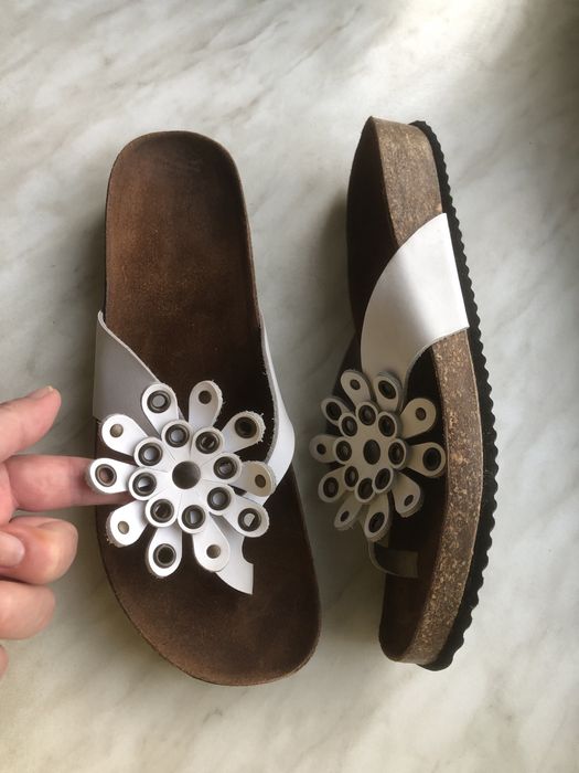 Шкіряні ортопедичні шльопанці з анатомічною устілкой Birkenstock