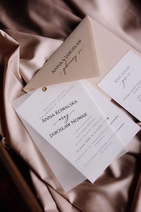 zaproszenia ślubne Anna z kalką