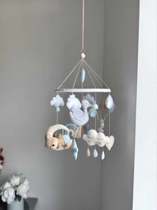 Мобіль ручноі роботи + муз.блок+тримач + підсвітка В ПОДАРУНОК